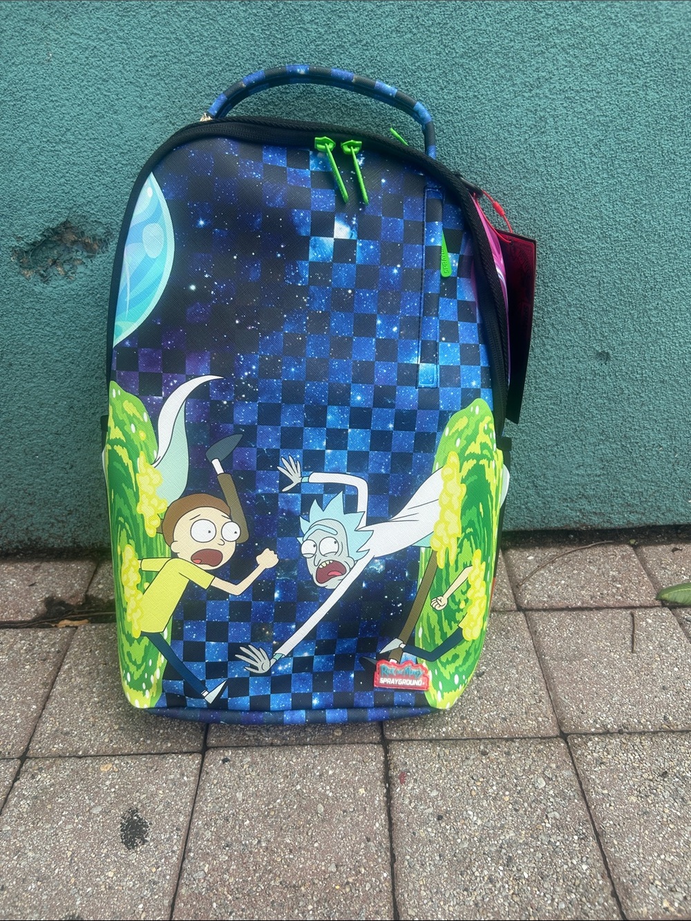 Rick and Morty Space Scene Backpack in Blue and Green